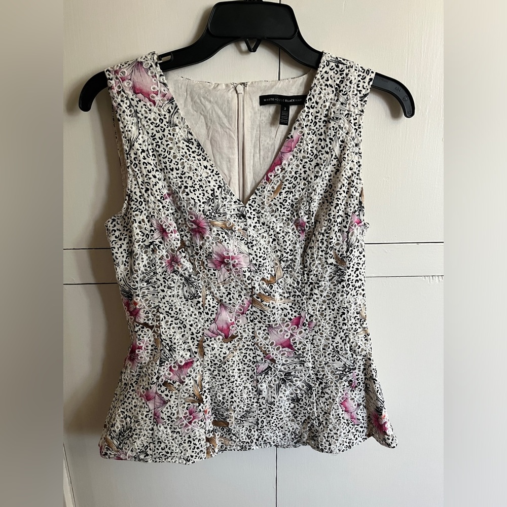 WHBM Sleeveless Peplum Tank Top